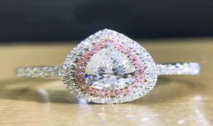 Victoria Wieck Luxury Jewelry Pure 100 925 STERLLING Silver Drop Water White Topaz CZ Diamond Gemstones Women Wedding Band Ring F2791157