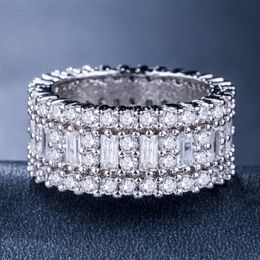 Victoria Wieck Nouveau arrivée de bijoux de luxe Rouges de cercle de bijoux 925 Sterling Silver Princess Topaz CZ Diamond Eternity Band de fanfare pour WOM 253Z