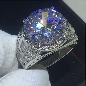 Victoria Wieck Maat 8-12 Sieraden Antieke heren 18K Gold Filled Enorme 15ct Topaz Gesimuleerde Diamond Engagement Wedding Band Ring