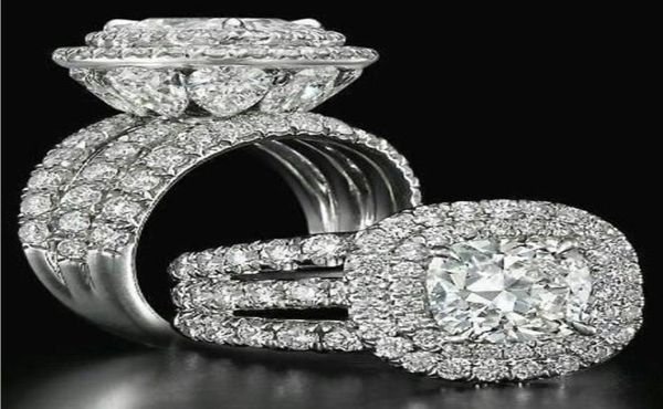 Victoria Wieck superbes bijoux de luxe bagues de couple en argent sterling 925 taille poire saphir émeraude multi pierres précieuses mariage mariée R1460179