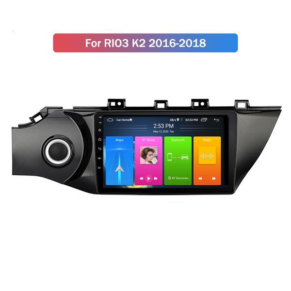 Video android 10 reproductor de DVD para coche con cámara de marcha atrás pantalla táctil navegación gps para KIA RIO3 K2 2016-2018