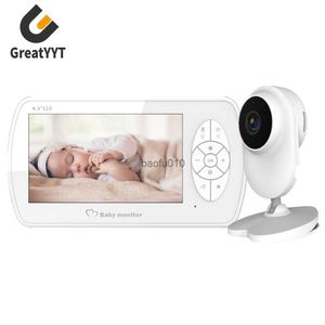 Moniteur vidéo bébé 2.4G sans fil avec 4.3 pouces LCD 2 voies Audio conversation Vision nocturne Surveillance caméra de sécurité Baby-sitter