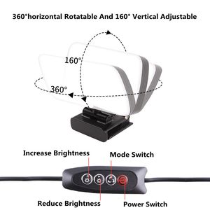 Vidéo Conference 6500kportable LED VIDEO CUBE CUBE CUBE APPUTOPPORTE VERITE LEUX ÉCLAIRAGE D'APPEL ZOOM avec clip pour le streaming en direct