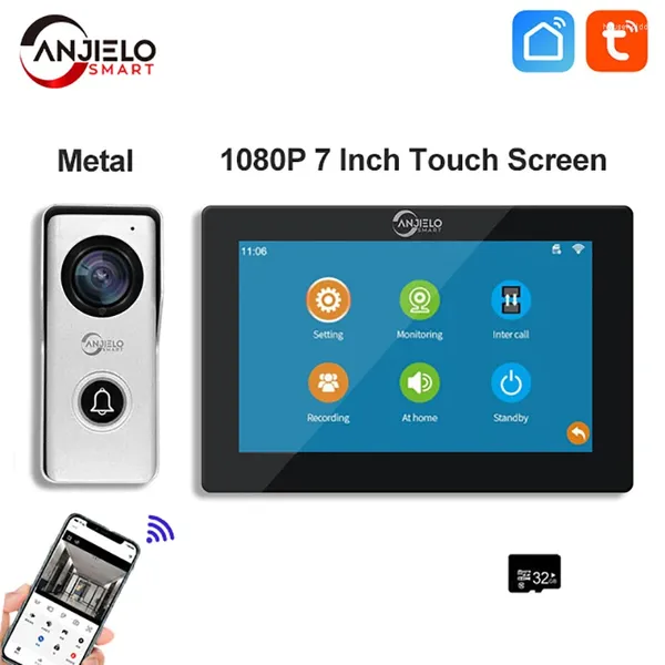 Videoporteros 1080P 7/10 pulgadas Pantalla táctil Timbre Metal Tuya Smart Wifi Sistema de intercomunicación para el hogar Teléfono impermeable