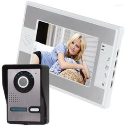 Téléphones de porte vidéo 7 pouces Kit d'interphone de cloche moniteur de caméra Vision nocturne système de verrouillage de sonnette visuelle