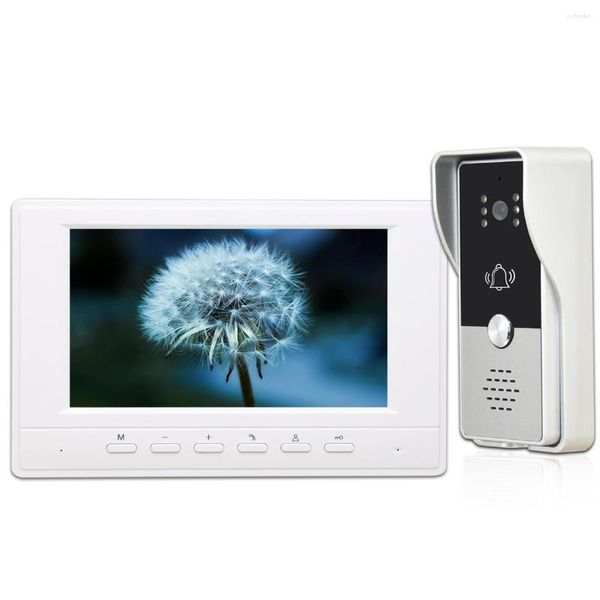 Téléphones de porte vidéo 7 pouces système de sonnette Kits d'interphone téléphonique caméra de Vision nocturne IR pour Villa maison bureau appartement