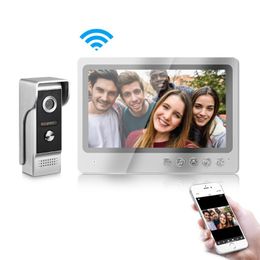 Videodeurtelefoons aneemor 9 inch intercom met wifi ondersteunen smartphone draadloos voor appartement huisinvoer beveiligingssysteemvideo