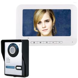 Téléphones vidéo GAMWTER Sonnette de téléphone Système d'interphone filaire Moniteur couleur de 7 pouces et caméra HD avec libération