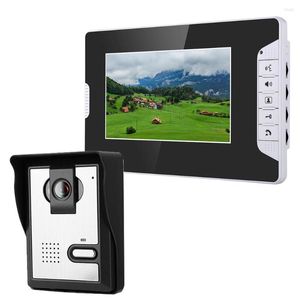 Videodeur telefoons Mountainone 7 inch telefoon deurbel intercom kit 1-camera 1-monitor nachtzicht met 700 TVL camera