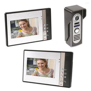 Videodeur telefoons Mountainone Phone Kit Doorbell 2 monitors 7 inch 1 camera high definition ingebouwde lichtsensor handvrij intercoms