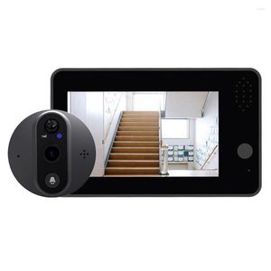 Videodeur telefoons slimme wifi deurbel met 1080p/120 ° camera Peephole voor 4.3 '' LCD -scherm 24 uur PIR Movement Detectie Oog Tuya -app