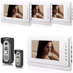 Video Door Phones SmartYIBA Home Security 7''Inch Color Monitor Wired Doorbell Intercom Phone System Night Vision 4 2 CameraVideo