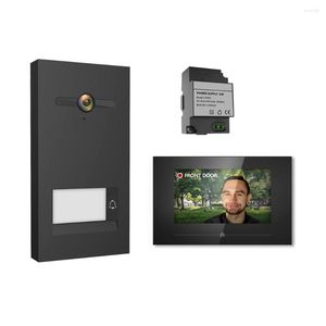 Video Door Phons Waterpof Water Water 2 Wire Touch Screen Intercom Kit for Home Security Entry System Support CCTV Multi Stations and Monitors