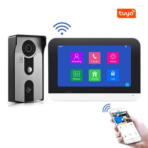 Téléphones de porte vidéo interphone WiFi système de sécurité d'entrée de téléphone sans fil 1080P sonnette caméra Support intelligent pour maison privée