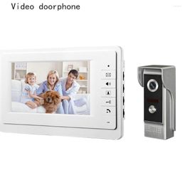 Videodeur telefoons bedrade deurbel intercom System 7 inch High Definition Color Screen en Night Vision Camera Telefoon voor Villa