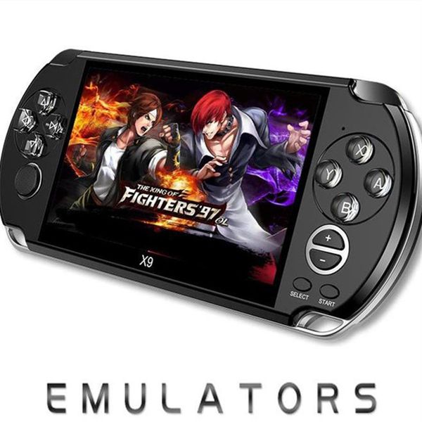 Consola de videojuegos X9 Reproductor de juegos portátil para PSP Juego retro Pantalla de 5 0 pulgadas Soporte Salida de TV con cámara de película Mp3 Multimedia 1pcs234H