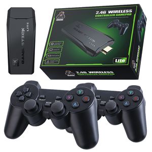 Consolas de videojuegos 4K TV Player Stick Console HD Out con 2.4G Wireless Gamepad Mini Family Retro Handheld Game Pad