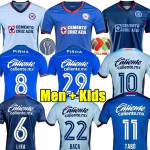 VIEIRA 23 24 Cruz Azul Soccer Jerseys TABO 2023 2024 3ème LIGA MX ROTONDI LIRA RODRIGUEZ Hommes Kit enfants Chemise de football camisetas de futbol ANTUNA femme