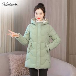 Vielleicht hiver femmes veste longue capuche coton rembourré femme manteau de haute qualité chaud basique vêtements d'extérieur Parkas vêtements 211018