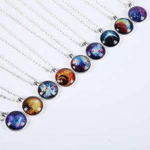 Vienkim nouvelle mode galaxie colliers nébuleuse espace verre Cabochon pendentifs marque bijoux pour femmes hommes ami navire cadeau