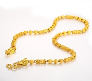 Collar de hombre de oro aluvial de Vietnam Mantenga el color del collar del collar de la cabeza del dragón de oro recubierto