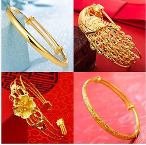 Vietnamese gouden armbanden met klassieke bijpassende ringen, kettingen, oorbellen en 18K gouden sieraden A1