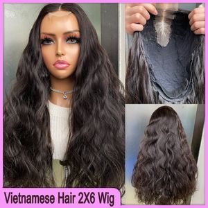 Vietnamien péruvien indien brésilien naturel noir vague de corps 2x6 Transparent dentelle fermeture perruque 100% brut vierge Remy cheveux humains