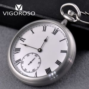 Vigoroso horloges Waterweerstand vol stalen Imperial Pocket Watch Mechanical Wind Up Vintage Antique Clock Gescheurde roestvrije originele doos 230830