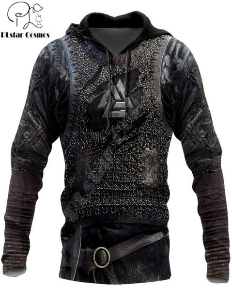 Viking Armor Tattoo 3d Men imprimé Hoodies Harajuku Fashion Sweatshirt cosplay costume unisexe veste décontractée Zip Hoodie WJ003 CX2005984628