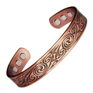 Bracelet magnétique en cuivre rouge à énergie magnétique Viking Bangle299N