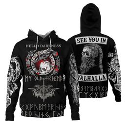 Viking My Old Friends 3D Gedrukt Hoodies Zipper Hoodie Vrouwen voor Mannen Halloween Pullover Kerst Sweatshirts Cosplay Kostuum 220223