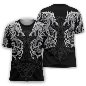 Viking Myth Gepersonaliseerd modieus ademend T-shirt met 3D digitale bedrukking rondom