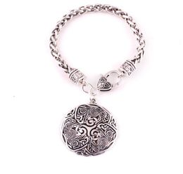 Viking Norse Celtic 3 Wolf Triskelion Energy Amulet Bracelet Femmes Men de blé Bijoux de chaîne de liaison de blé9766710
