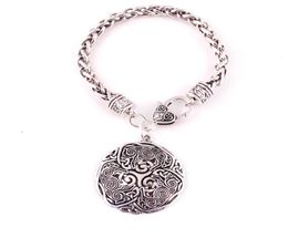 Viking Noorse Celtic 3 Wolf Triskelion Energy Amulet Bracelet Women Men Men Tarwe Link Chain armband Jewelry7456643