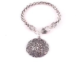 Viking Noorse Celtic 3 Wolf Triskelion Energy Amulet Bracelet Women Men Men Tarwe Link Chain armband Jewelry7998883