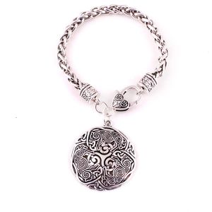 Viking Noorse Keltische 3 Wolf Triskelion Energie Amulet Armband Vrouwen Mannen Tarwe Link Chain Armband Jewelry3190