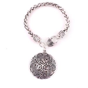 Viking Noorse Keltische 3 Wolf Triskelion Energie Amulet Armband Vrouwen Mannen Tarwe Link Chain Armband Jewelry216o