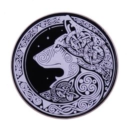 Broche vikingo Odin Wolf, Pin de solapa, joyería nórdica