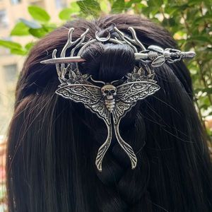 Broche pennanulaire Viking, réplique de tête morte, crâne, bâton de cheveux, accessoires pour cheveux, épingles Vintage, Barrette 240315