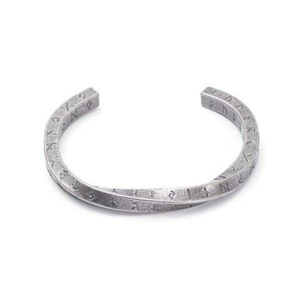 Viking Vintage Letter Bracelet ouvert en acier inoxydable, personnalité de la mode européenne et américaine en acier en acier titane polyvalent bijoux populaire AB251