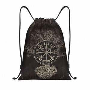 Viking Yggdrasil Tree of Life Yggdrasil sac à dos Sacs de football Sac de gym Sac de gym Vegvisir String Sackpack pour la randonnée 79SB #