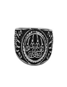 Vikings Noorse amuletbeer pootring roestvrijstalen sieraden Keltische knoop charmes klauwen motor fietsers ring 889b199n9120374