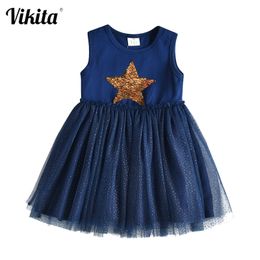 VIKITA Girl Princess Dress Summer Tutu Mariage Robes de fête d'anniversaire pour filles Enfants Licorne Costume Filles Robes de coton LJ200923