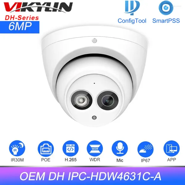 Vikylin Dahua OEM cámara IP de 6MP IPC-HDW4631C-A 4MP IPC-HDW4433C-A videovigilancia de seguridad para el hogar IR micrófono incorporado P2P