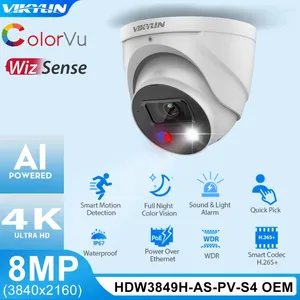 Vikylin caméra IP de sécurité pour Dahua IPC-HDW3849H-AS-PV S4 Tioc 8MP 4K couleur POE IP67 dôme de dissuasion Active WizSense CCTV