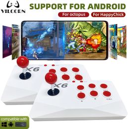 Vilcorn Arcade Stick Game Controller 24G Wireless Joystick voor Street Fighter M8 Console PCANDROIDOCTOPUSHAUGHAYCHICK 240418