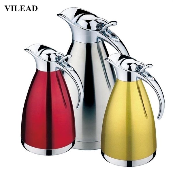 VILEAD 4 couleurs café Thermos tasse en acier inoxydable poignée théière flacons sous vide Termos tasses Garrafa Termica bouteille d'eau Y200107225h