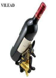 Vilead 7 Résine Anubis God Wine Rack Rack Figurines Egypt Dog Miniatures Statue pour décoration intérieure Vintage Créatic Crafts Gifts Y2001041660555