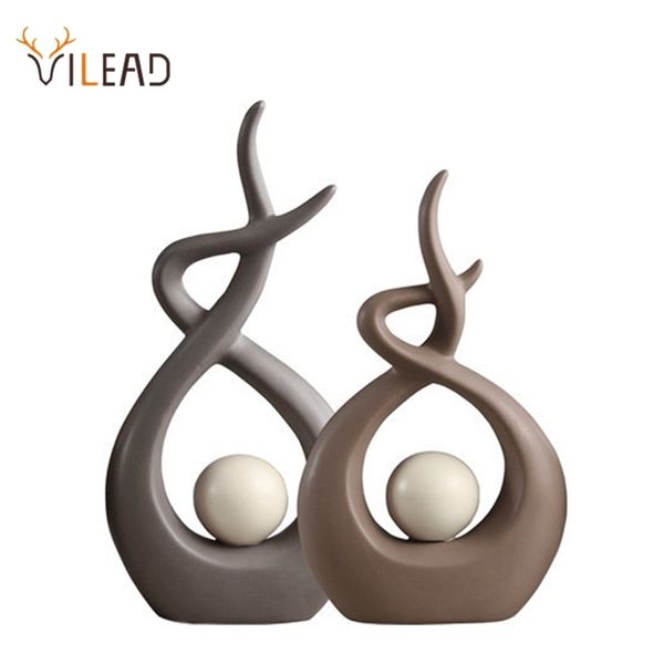 VILEAD Céramique Figurines abstraites Statues miniatures Table créative nordique Bureau Maison Salon Décoration Accessoires Cadeaux 210910