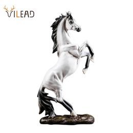 VILEAD Hars Paard Standbeeld Morden Art Dierenbeeldjes Kantoor Woondecoratie Accessoires Paard Sculptuur Jaar Geschenken 210727201K